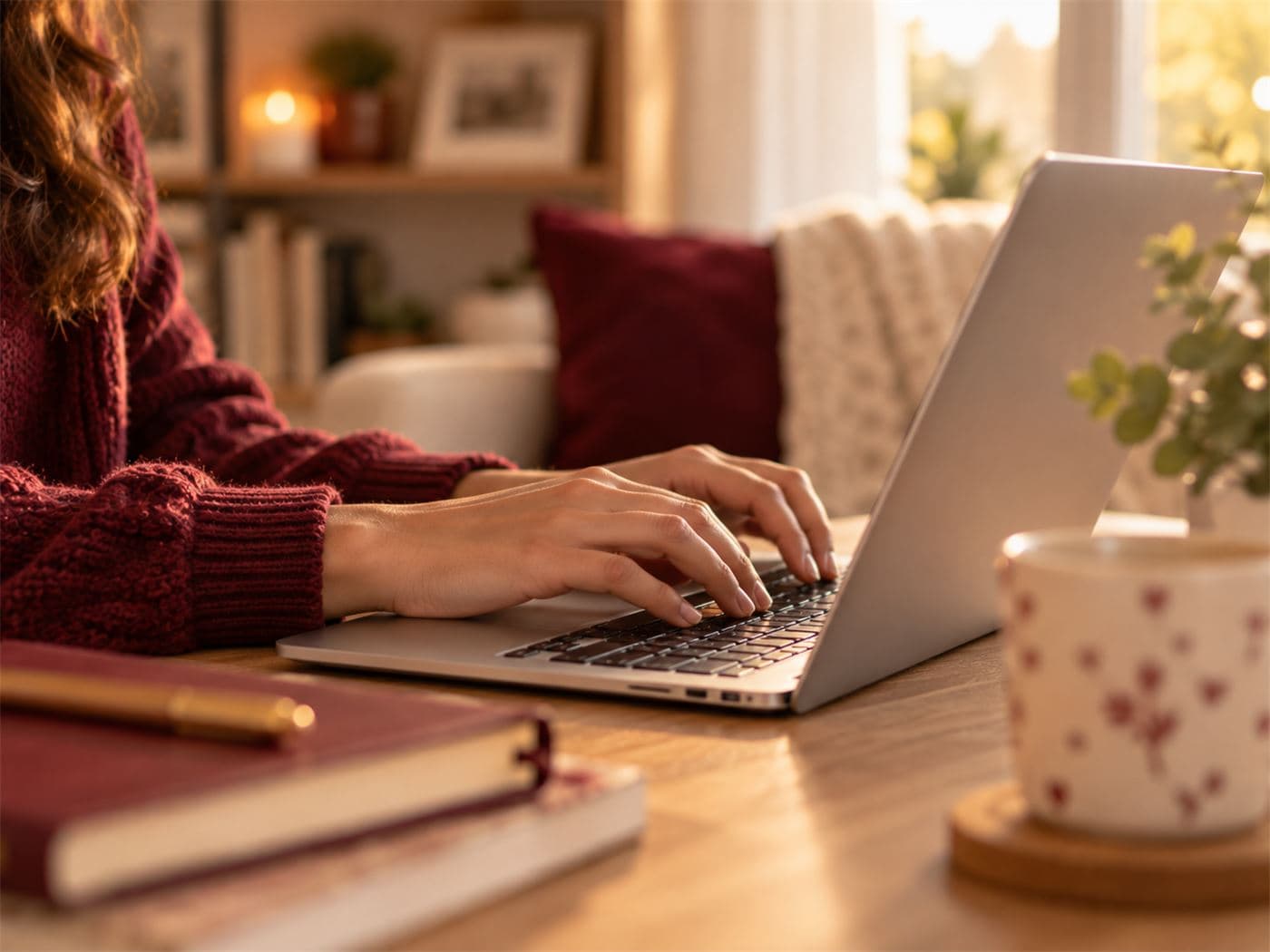 A person entering their birth details into a laptop at home